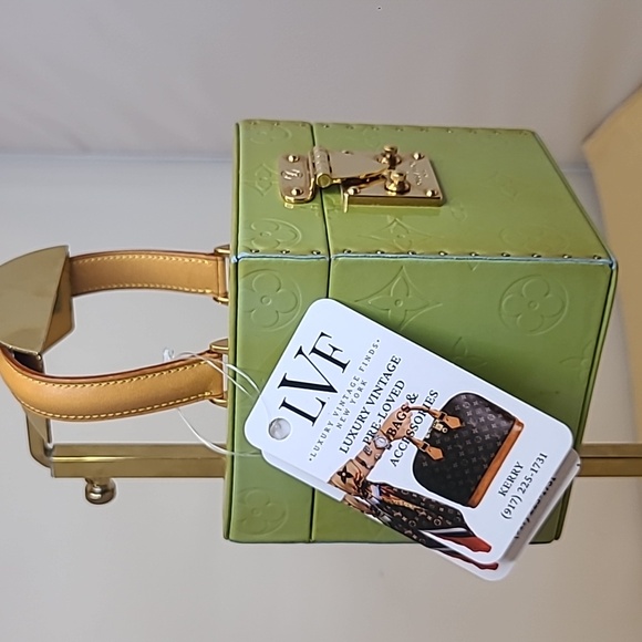 LOUIS VUITTON VINTAGE 1998 MONOGRAM VERNIS BLEECKER POUCH GREEN/BLUE STUNNING! - Picture 5 of 17